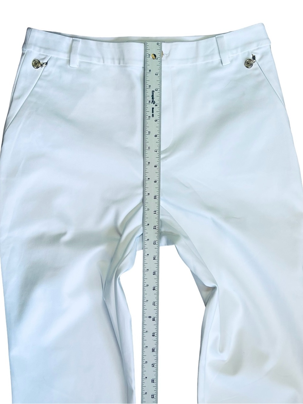 Lilly Pulitzer Women’s 12 White Luxetic Pants Ana High Rise Straight Leg Ankle - Picture 14 of 16